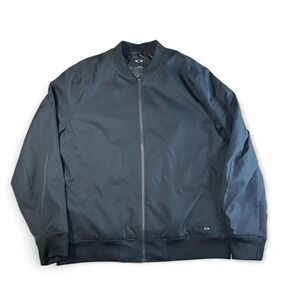 Oakley Bomber Jacket Mens Size XXL Black Full Zip Lightweight Logo Y2K Regular